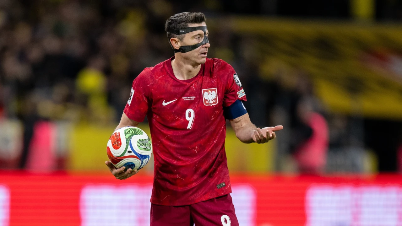 Robert Lewandowski w meczu Polska-Szwecja