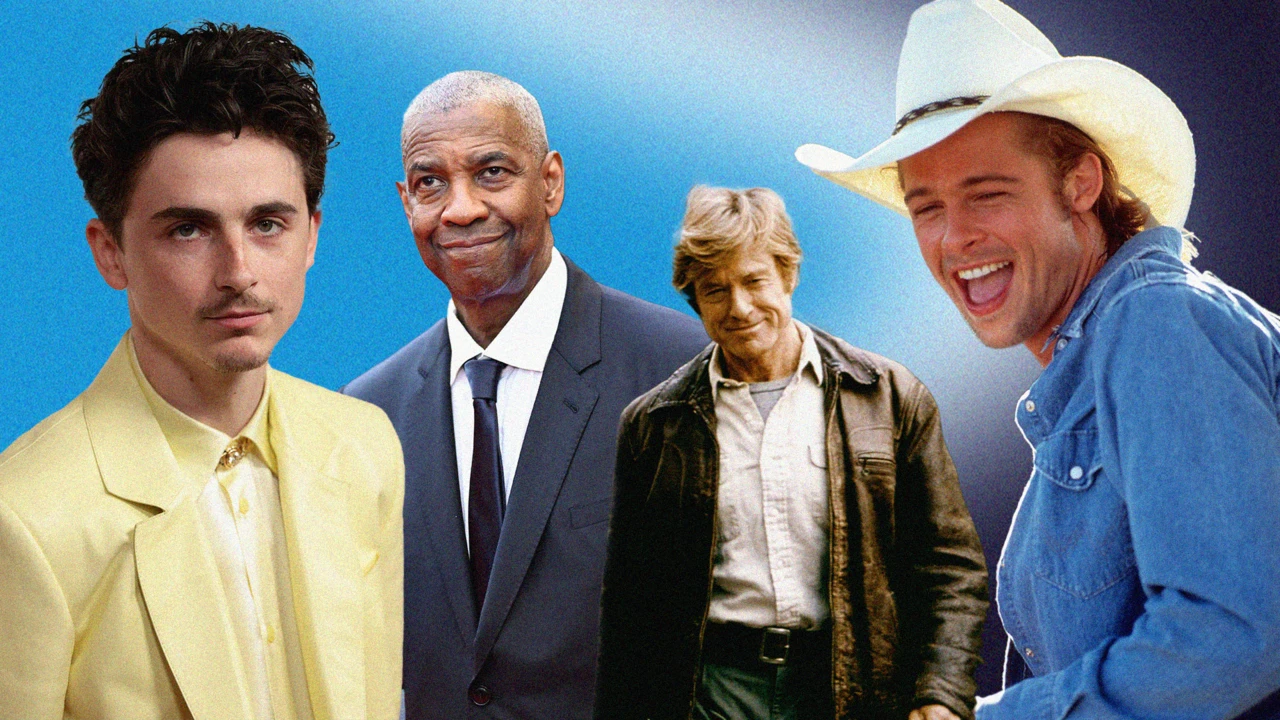 Timoth&eacute;e Chalamet, Denzel Washington, Robert Redford, Brad Pitt 