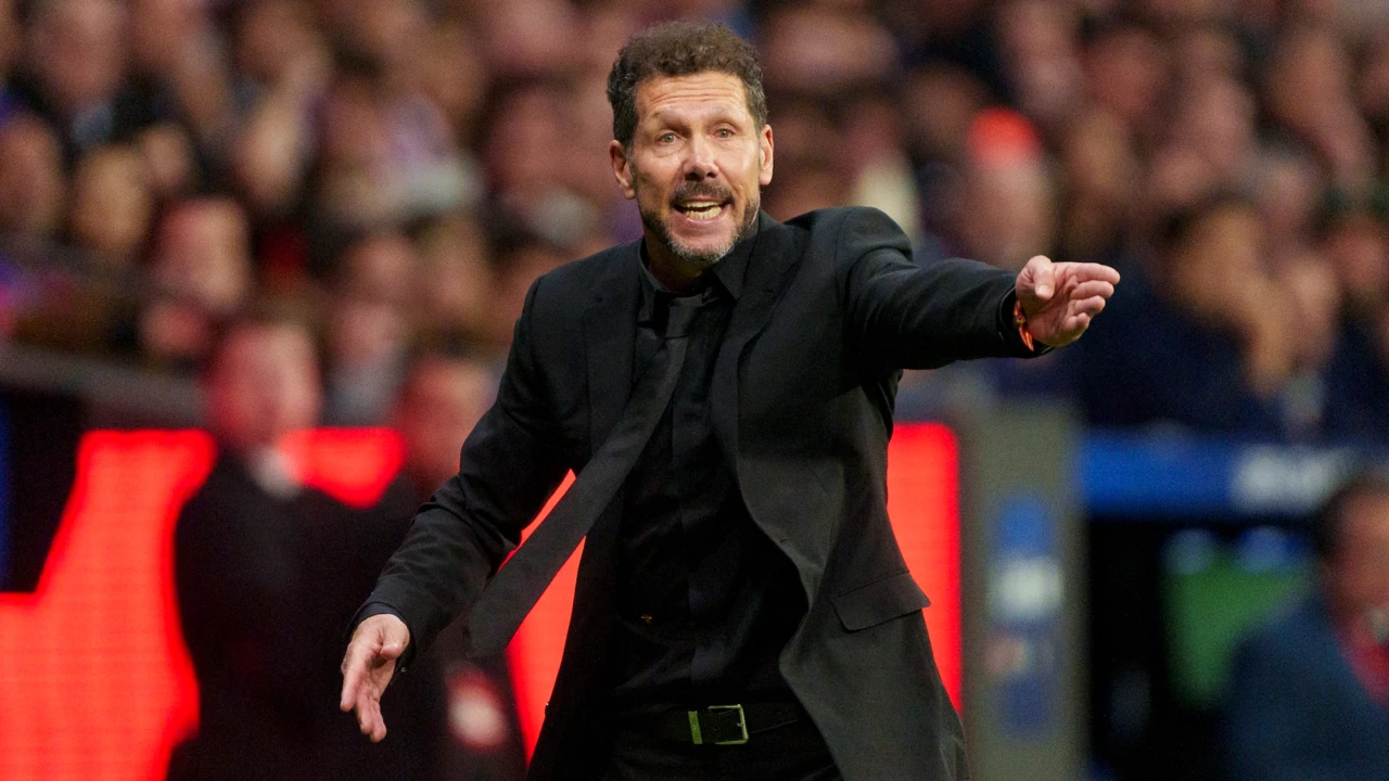 Diego Simeone podczas ćwierćfinału Ligi Mistrzów Atletico Madryt-FC Barcelona
