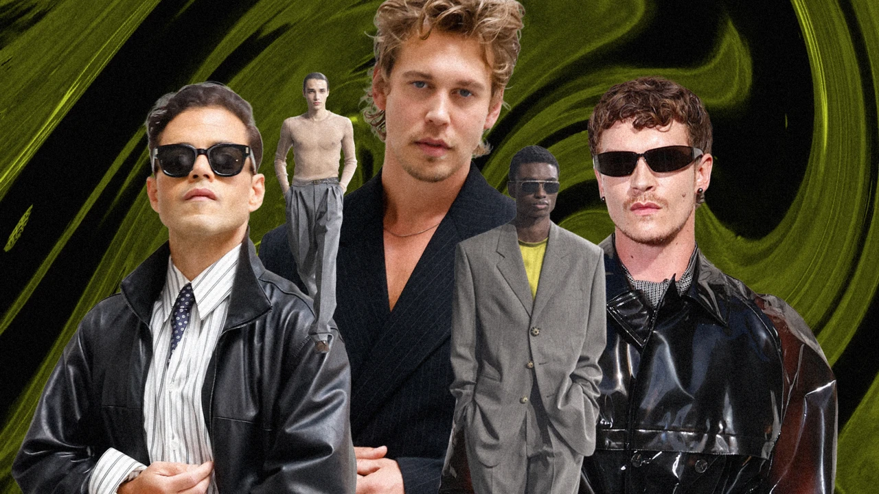 Rami Malek, Austin Butler i Connor Storrie na okazie Saint Laurent w Paryżu