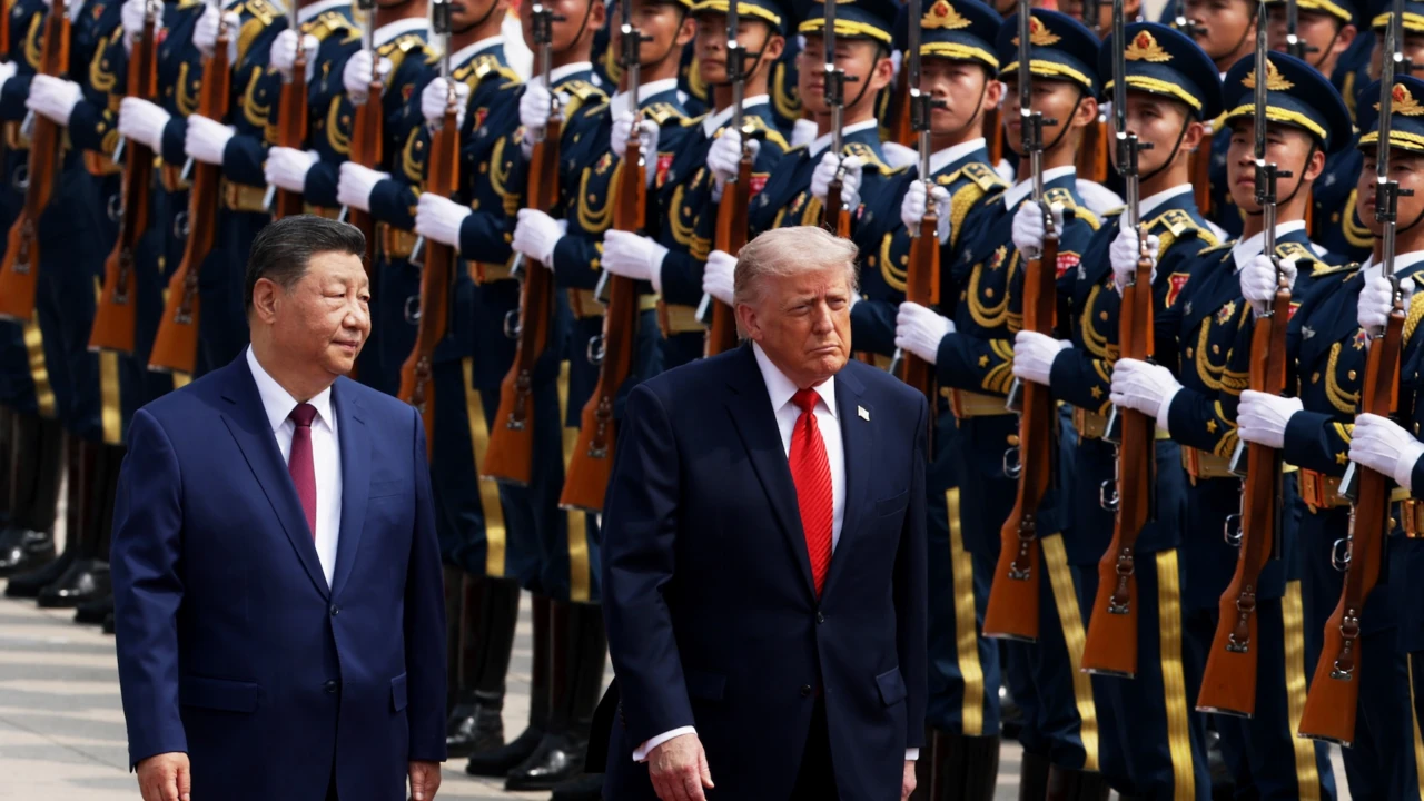 Donald Trump i Xi Jinping w Chinach