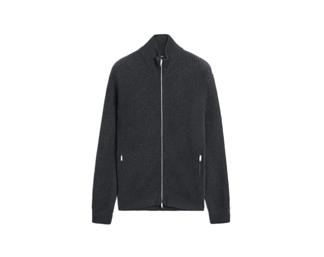 Kardigan z kieszeniami na zamek Massimo Dutti