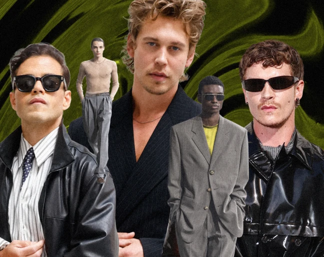 Rami Malek, Austin Butler i Connor Storrie na okazie Saint Laurent w Paryżu