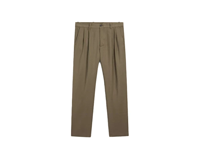 Spodnie relax fit z zakładkami Massimo Dutti