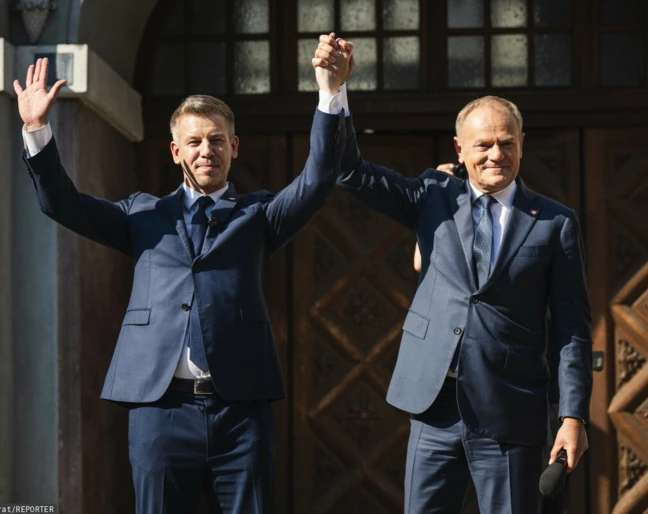 Peter Magyar i Donald Tusk w Gdańsku