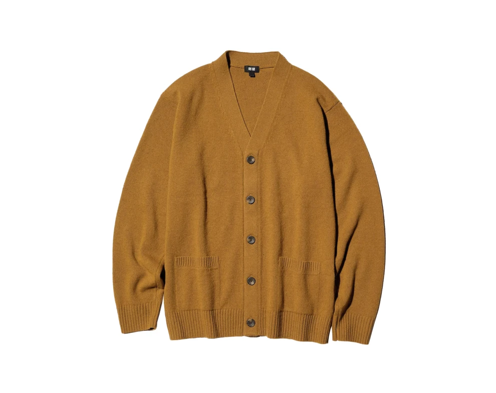 męski sweter-kardigan z wełny jagnięcej Uniqlo