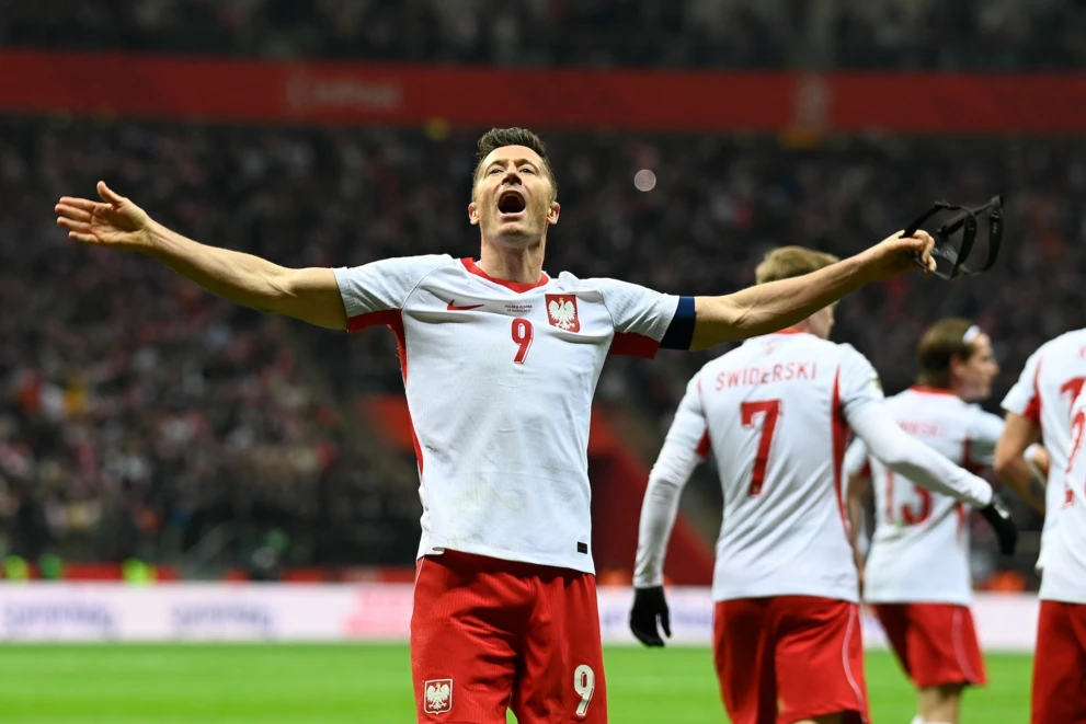 Robert Lewandowski w meczu Polska-Albania
