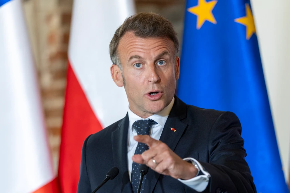 Emmanuel Macron podczas wizyty w Polsce