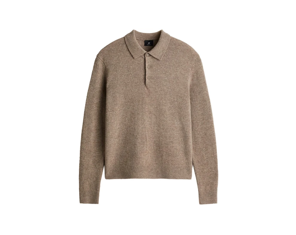męski sweter z kołnierzykiem COS