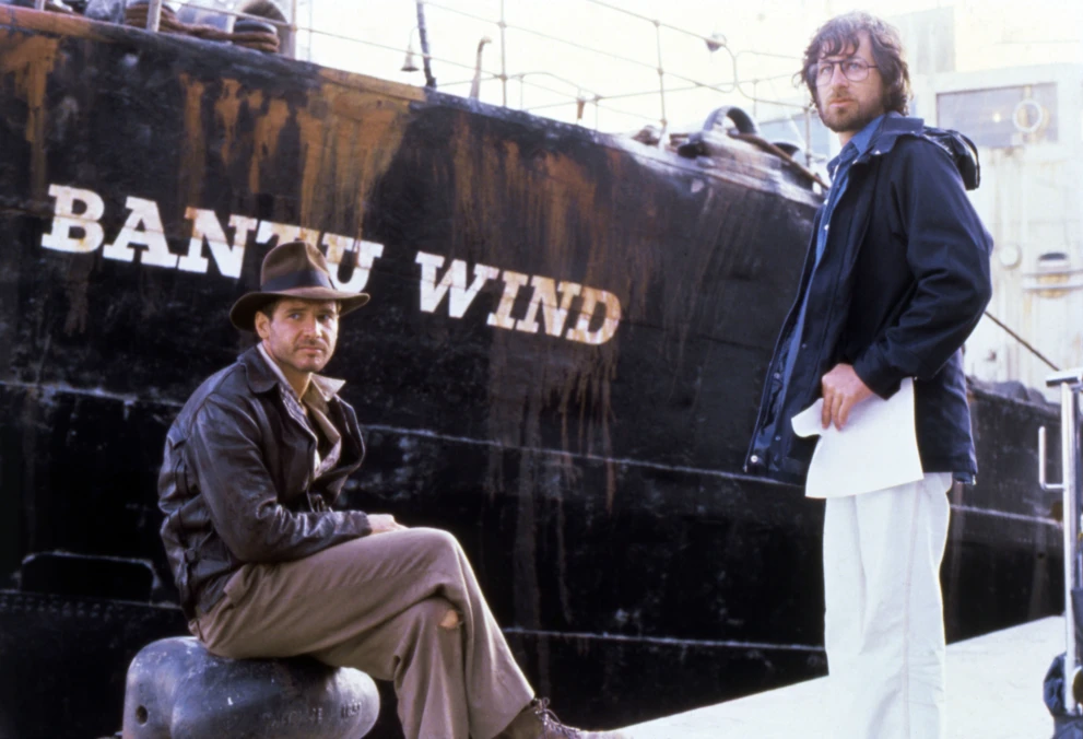 Harrison Ford i Steven Spielberg na planie