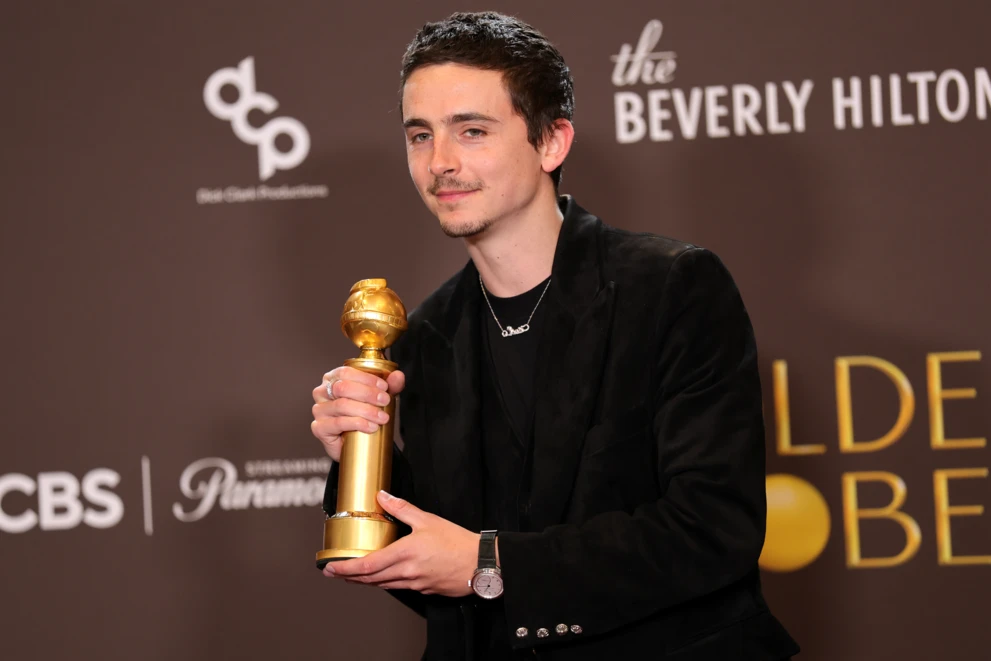 Timoth&eacute;e Chalamet ze Złotym Globem