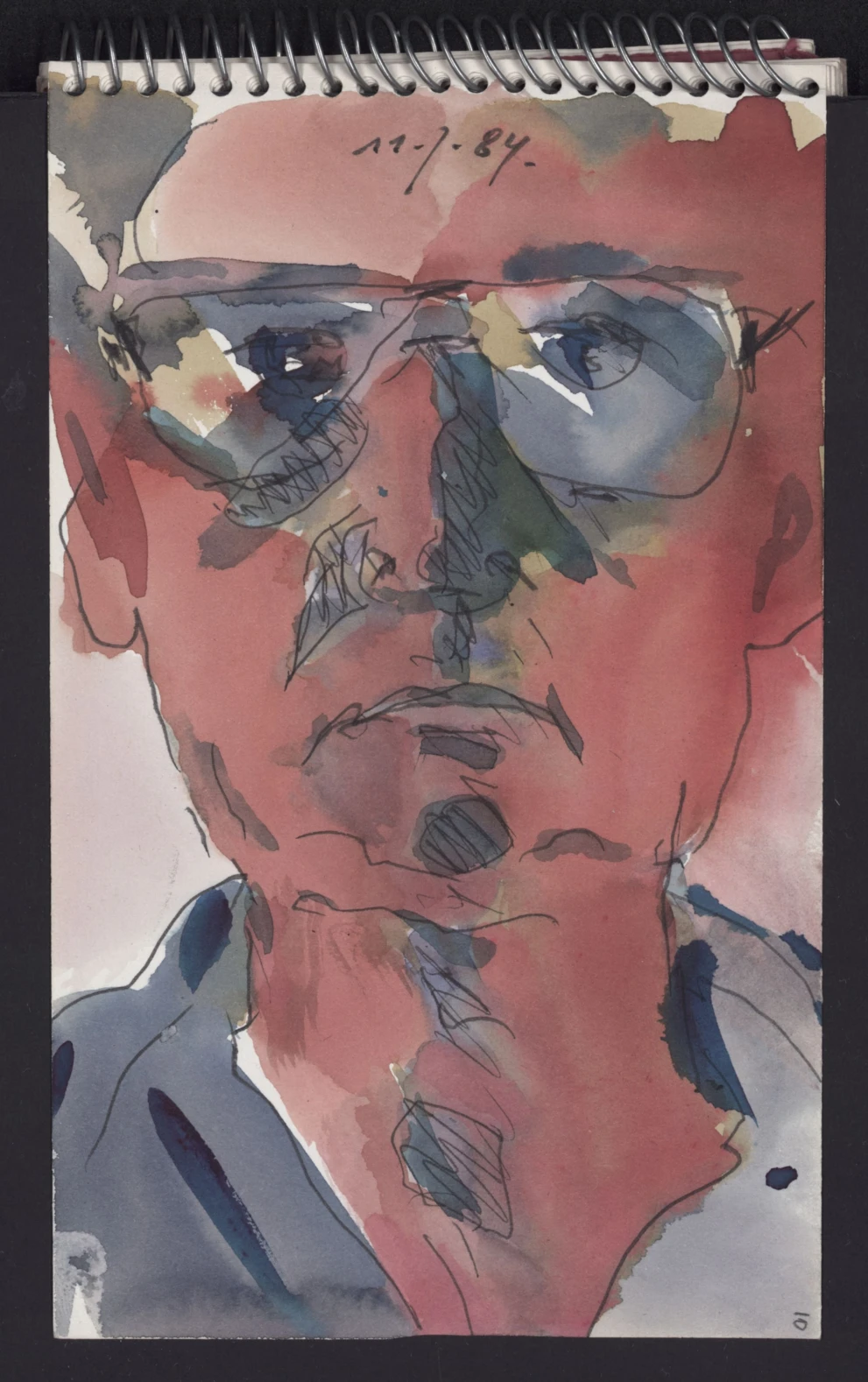 23. Autoportret akwarelą, autorstwa Andrzeja Wajdy