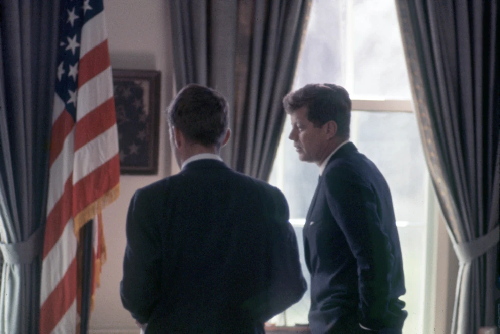 JFK w Białym domu po zaprzysiężeniu na prezydenta