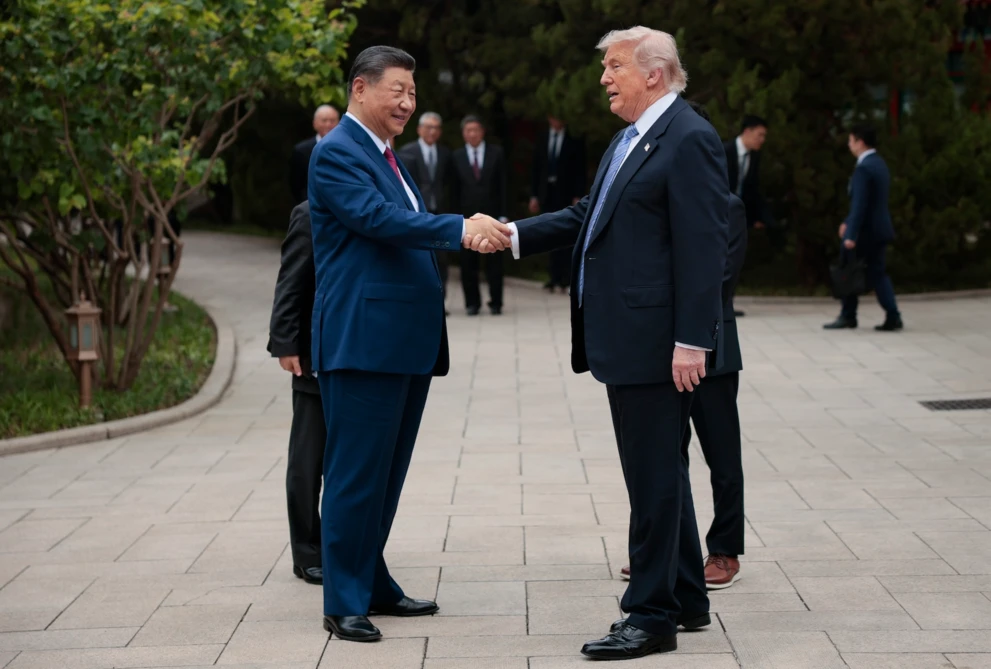 Donald Trump i Xi Jinping w Chinach